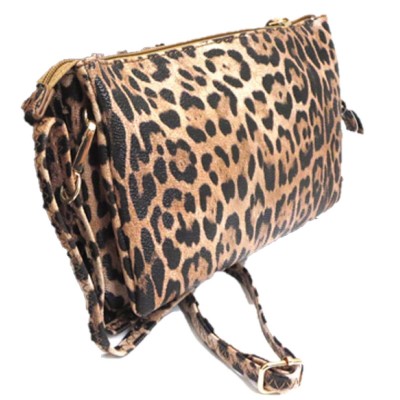 LE021-TANLEOPARD VEGAN LEATHER CROSSBODY BAG